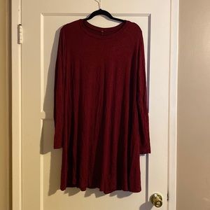 Long sleeved knit tshirt dress